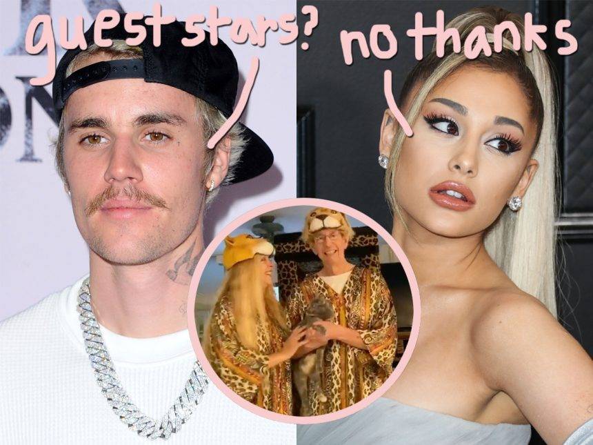Justin Bieber Promotes New Music With Help From Carole Baskin And Ariana Grande DOES NOT APPROVE! - perezhilton.com