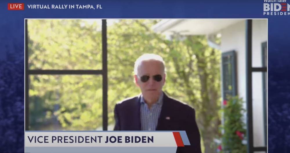 Joe Biden’s Virtual Campaign Rally Plagued By Glitches; Vice President Asks, ‘Am I On?’ - deadline.com - city Tampa