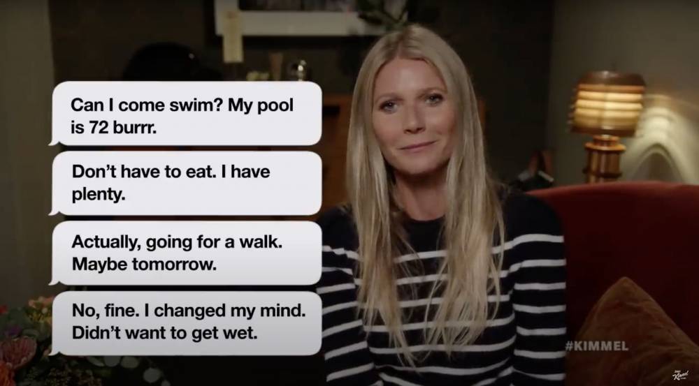 Gwyneth Paltrow, Emily Blunt & More Celebs Read Texts From Their Moms On ‘Kimmel’ - etcanada.com