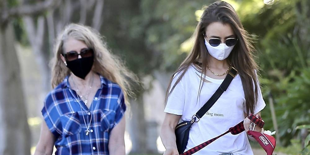Lily Collins Brings Mom Jill For Walk With Dog Redford - www.justjared.com - Los Angeles