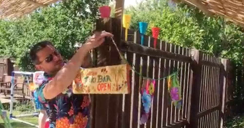 Best pal neighbours build incredible 'Naebar Tiki Bar' between their garden fences for lockdown holiday - www.dailyrecord.co.uk - Scotland
