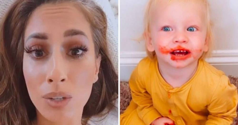 Stacey Solomon hits back at cruel troll who shamed her for 'letting' son Rex, one, eat lipstick - www.ok.co.uk