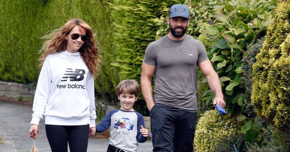 Coronation Street star Samia Longchambon looks incredible in workout gear during walk with husband Sylvain and son Yves - www.ok.co.uk