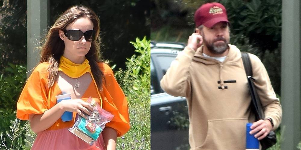 Olivia Wilde Wears Gorgeous Pink & Orange Dress While Running Separate Errands From Partner Jason Sudeikis - www.justjared.com - Los Angeles
