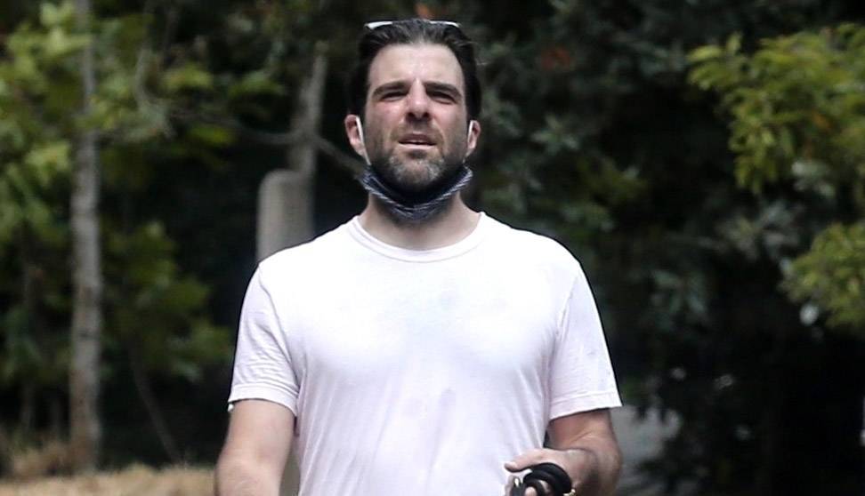 Zachary Quinto Goes For a Birthday Hike with His Dogs - www.justjared.com