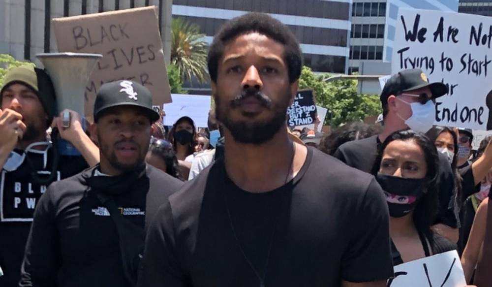 Michael B. Jordan Marches in Black Lives Matter Protest in Beverly Hills - www.justjared.com - Jordan - Beverly Hills