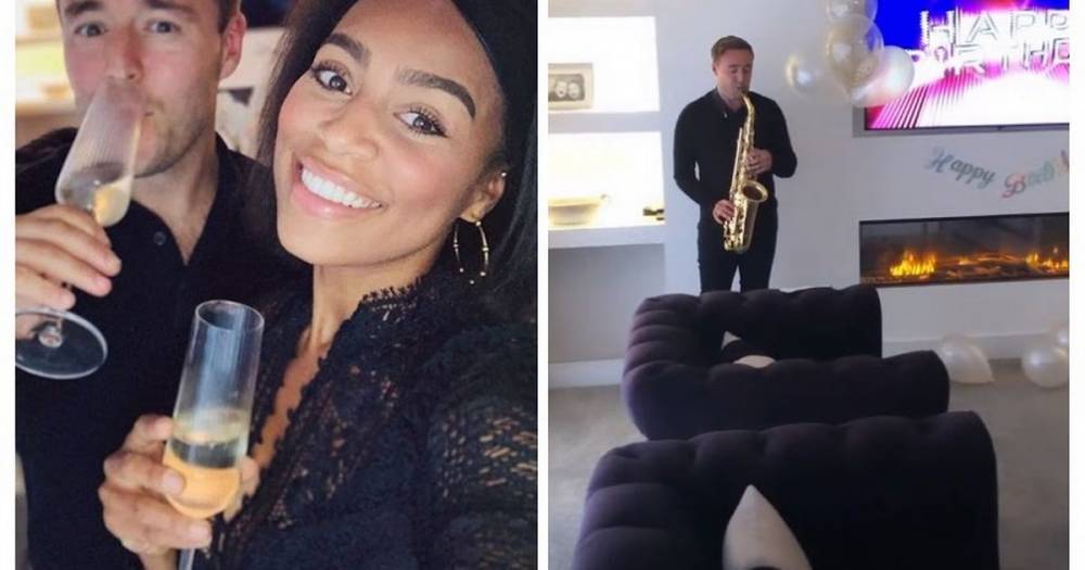 Alan Halsall serenades girlfriend Tisha Merry with the saxophone for her 27th birthday - www.manchestereveningnews.co.uk