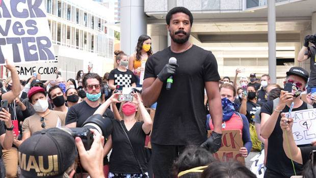 Michael B. Jordan Calls Out Hollywood To Hire More Black People At L.A. Protest - hollywoodlife.com - USA - Jordan - city Tinseltown - city Century