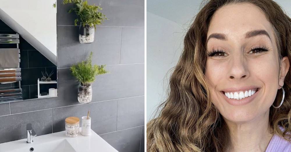 Stacey Solomon gives her bathroom an amazing tropical makeover using products costing £6 and less - www.ok.co.uk