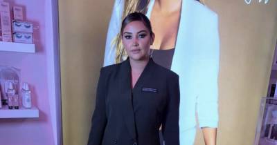 Jacqueline Jossa stuns in a blazer dress and over-the-knee boots for beauty launch - get the look from just £30 - www.ok.co.uk - London - city Belfast