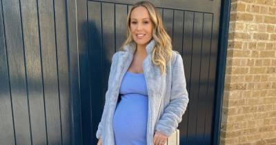 Kate Ferdinand showcases blossoming baby bump in blue dress after opening up on pregnancy struggles - www.ok.co.uk