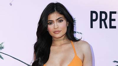 Kylie Jenner Is An Absolute ‘Bae’ As She Struts In Sequin Orange Mini Dress For Night Out - hollywoodlife.com