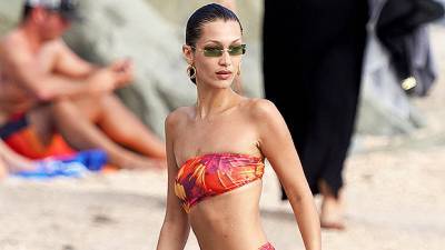 Bella Hadid Slays In Back-To-Back Tie Dye Bikinis After Celebrating 24th Birthday — Watch - hollywoodlife.com