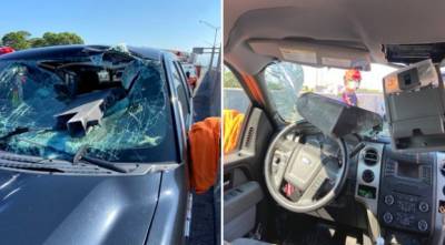 Florida driver 'lucky to be alive' after hunk of metal crashes through windshield - www.foxnews.com - Florida