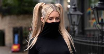 Lottie Moss’ bizarre face mask dress from PrettyLittleThing has been restocked in new colours and prints - www.ok.co.uk