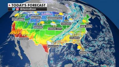 Cold air moves into the Plains and Midwest, above average temps in California and Southwest - www.foxnews.com - California