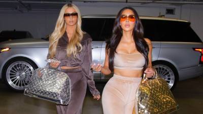 Kim Kardashian and Paris Hilton Bring Back Velour Tracksuits in New SKIMS Campaign - www.etonline.com