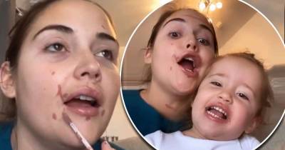 Jacqueline Jossa's daughter Mia, 2, smears lip gloss all over her face - www.msn.com