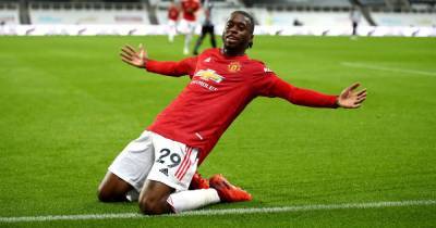 Aaron Wan-Bissaka reacts after scoring his first goal for Manchester United - www.manchestereveningnews.co.uk - Manchester - parish St. James