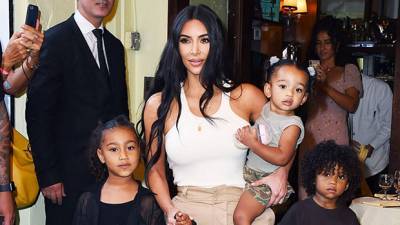 Kim Kardashian’s Kids Scream As She Takes Them To Tour Spooky Halloween Decorations — Watch - hollywoodlife.com
