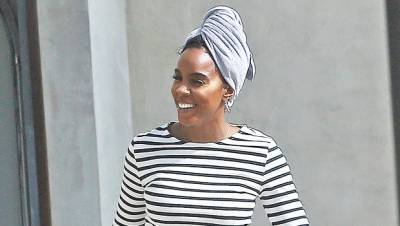 Kelly Rowland, 39, Shows Off Her Baby Bump In Striped Dress At Photo Shoot – Pics - hollywoodlife.com