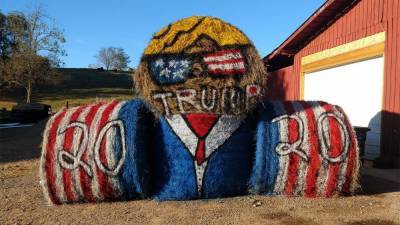 Pro-Trump hay bale sculpture crops up after Tennesee man's traditional signs were cut down - www.foxnews.com - Tennessee - county Powell