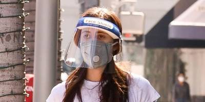 Emmy Rossum Doubles With Face Mask & Face Shield Out in LA - www.justjared.com - Beverly Hills
