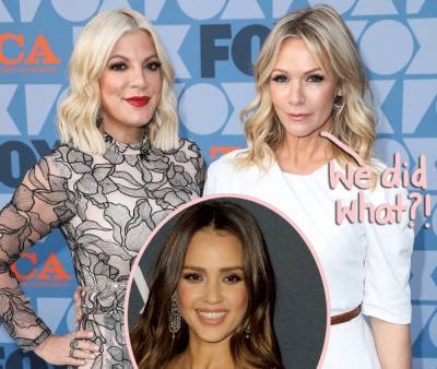 Tori Spelling & Jennie Garth Respond To Jessica Alba’s Beverly Hills, 90210 No Eye Contact Claims! - perezhilton.com