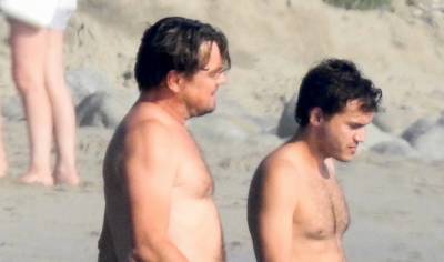 Leonardo DiCaprio Goes Shirtless for Beach Day with BFF Emile Hirsch! (Photos) - www.justjared.com - Los Angeles - Malibu