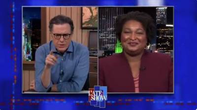 Stacey Abrams To Stephen Colbert: “Orange Menace Of Putrescence” Getting White House Eviction - deadline.com - county Peach