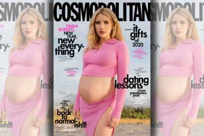 Emma Roberts Shows Off Her Maternity Style On The Cover Of ‘Cosmopolitan’ - etcanada.com