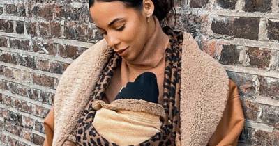 Rochelle Humes performs ultimate mum multitasking by holding baby Blake on the loo - www.ok.co.uk
