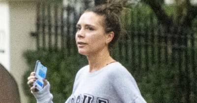Victoria Beckham ditches the glam and goes make-up free to bid farewell to daughter Harper Beckham - www.ok.co.uk