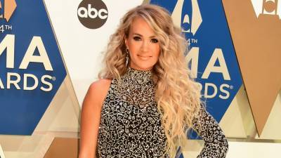 Carrie Underwood Wows at CMA Awards 2020, Husband Mike Fisher Joins Her on Carpet - www.justjared.com - USA - Tennessee