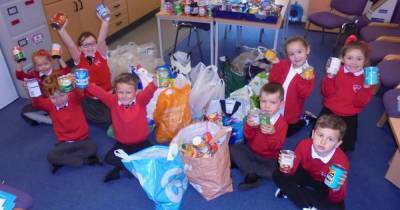 Kind-hearted Glengowan Primary pupils donate to Clyde, Avon and Nethan Foodbank - www.dailyrecord.co.uk