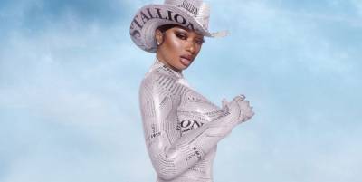 Megan Thee Stallion Wore a Newsprint Catsuit and Matching Cowboy Hat to Announce Her Debut Album - www.marieclaire.com