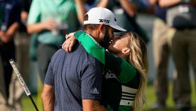 Paulina Gretzky Shares A Sweet Kiss With Fiancé Dustin Johnson After He Wins Masters Golf Tournament - hollywoodlife.com - state Georgia - Augusta, state Georgia