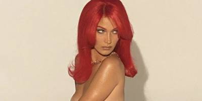 Bella Hadid Poses in Red PVC Boots and a Matching Wig to Celebrate Her Chrome Hearts Collection - www.elle.com