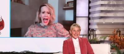 Ellen DeGeneres Manages to Scare Sarah Paulson During Her Virtual Interview - Watch! - www.justjared.com - USA - county Story