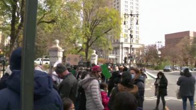 NYC protesters gather at City Hall after de Blasio closes public schools, but not private schools - www.foxnews.com - New York - county Hall