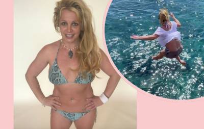 Watch Britney Spears Jump Off A Cliff! - perezhilton.com