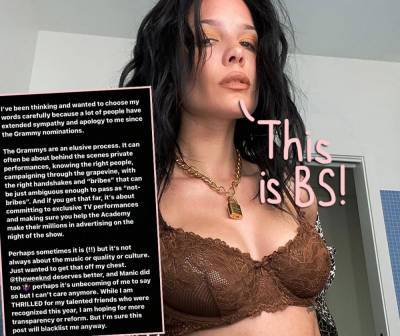 Halsey Calls Out Recording Academy After Grammy Nomination Snub, Suggests 'Bribes' At Play! - perezhilton.com