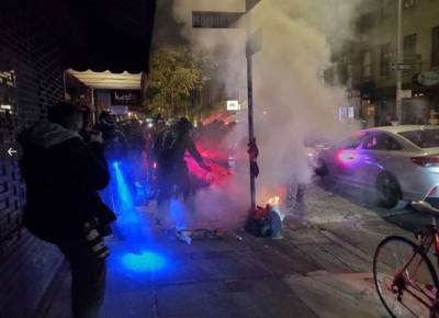 NYC demonstrators set fires, clash with police in election protest; arrests reported - www.foxnews.com - New York