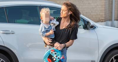 The X Factor's Katie Waissel shows off incredible figure as she steps out with adorable son Hudson - www.ok.co.uk