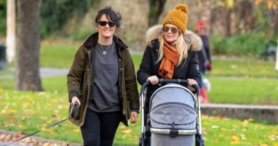 Emmerdale's Michelle Hardwick and wife Kate Brooks take newborn son Teddy for autumnal walk - www.ok.co.uk