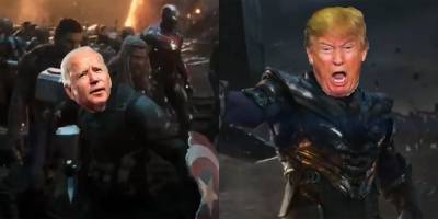 Someone Turned Biden & The Democrats Into the Avengers Fighting Against Trump as Thanos - Watch Now! - www.justjared.com