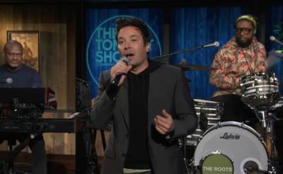 Watch Jimmy Fallon perform reworked ‘Friday I’m In Love’ to celebrate US election results - www.nme.com - USA - county Love