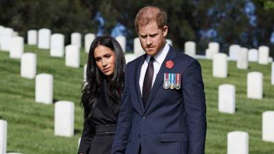 Prince Harry & Meghan Markle Celebrate Remembrance Day in the US as His Family Holds Ceremony in London - www.etonline.com - Britain - London - Los Angeles - USA