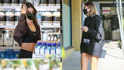 Kendall Jenner Hailey Baldwin Twin In Black As They Enjoy A Juice Date After The Gym – See Pics - hollywoodlife.com - county Kendall