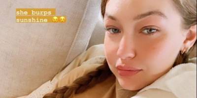 Gigi Hadid Shares a New Selfie with Her Baby Daughter and Says "She Burps Sunshine" - www.cosmopolitan.com